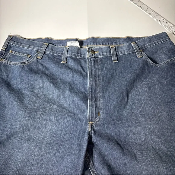 Carhartt Mens Blue Jeans 50x32, Work, Social Western Wear, Dark Wash - Picture 5 of 11